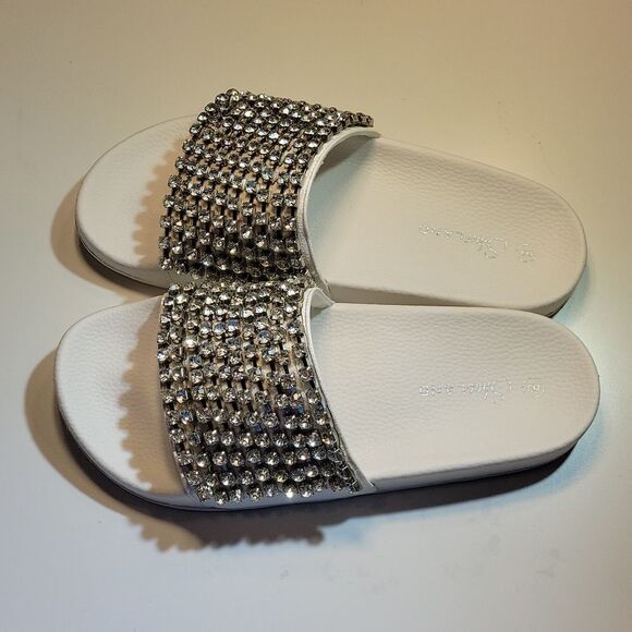 BRAND NEW SHOELAND CHEERFUL RHINESTONES EMBELLISHMENTS SLIDES SANDAL - Picture 10 of 15